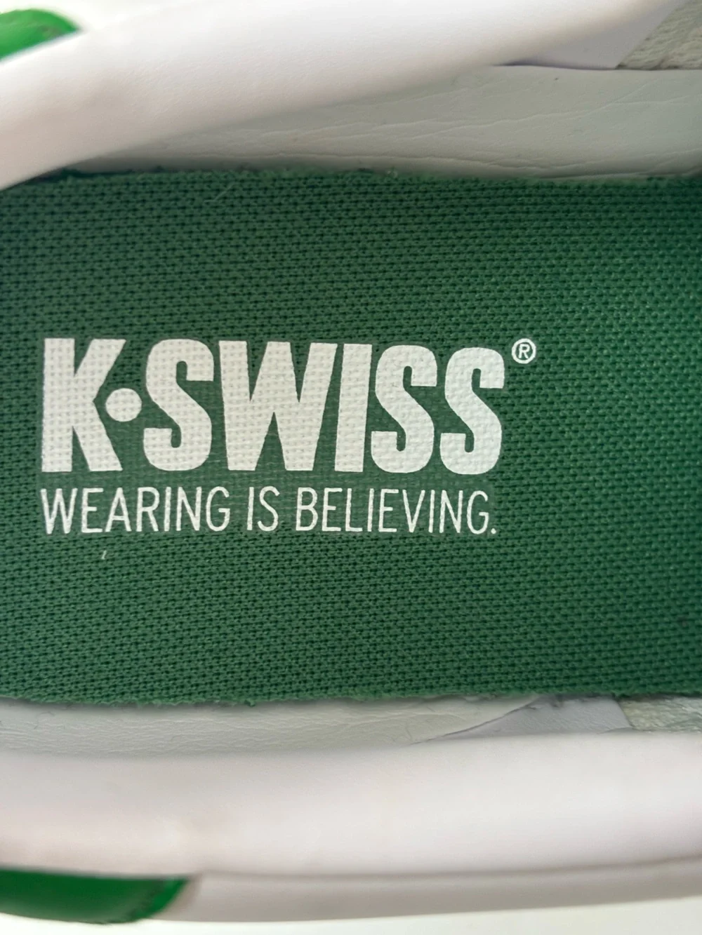 K-Swiss Classic VN Leather Sneakers Low Profile Iconic White Green Mens Size 9.5